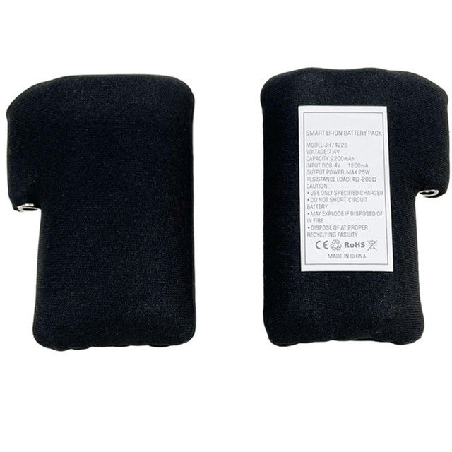 Pacote de bateria de íon de lítio 18650 embrulhado em pano preto 2S1P 7.4V 2000mAh 2200mAh 2600mAh 3500mAh baterias para luvas aquecidas