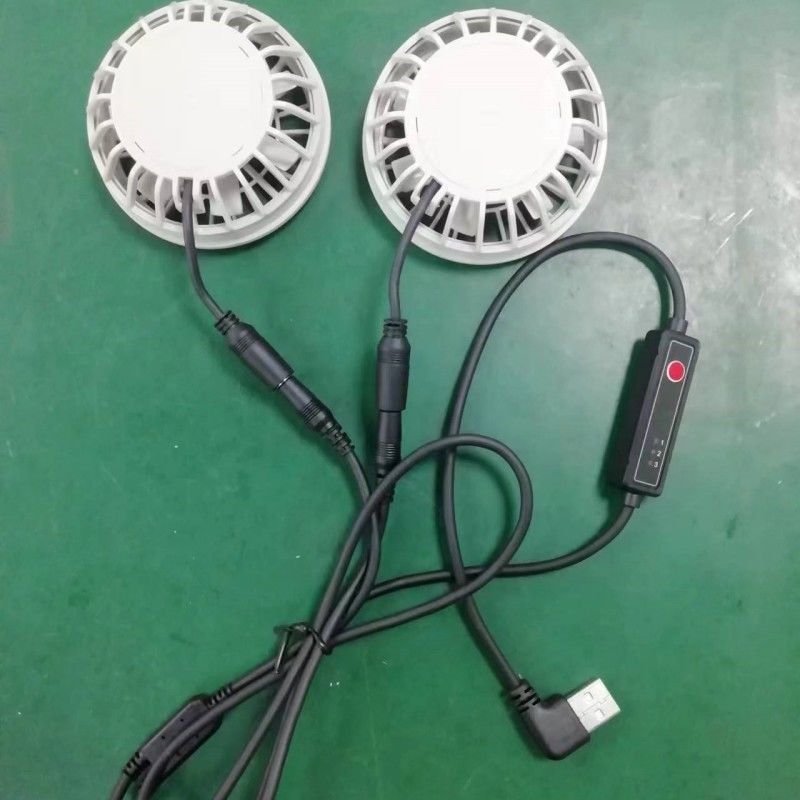 Calças de Verão Leve Ventilador Slim 25mm Dois Ventiladores Conectados Com Cabo USB