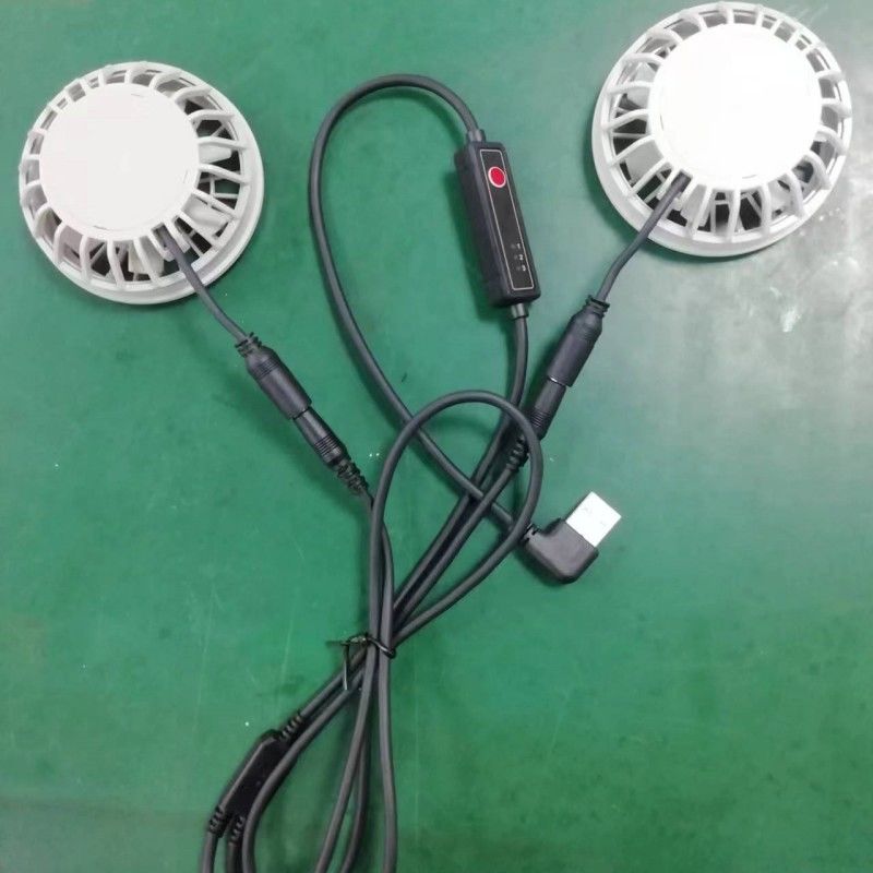 Calças de Verão Leve Ventilador Slim 25mm Dois Ventiladores Conectados Com Cabo USB