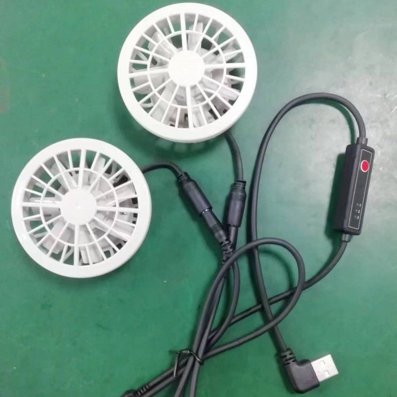 Calças de Verão Leve Ventilador Slim 25mm Dois Ventiladores Conectados Com Cabo USB
