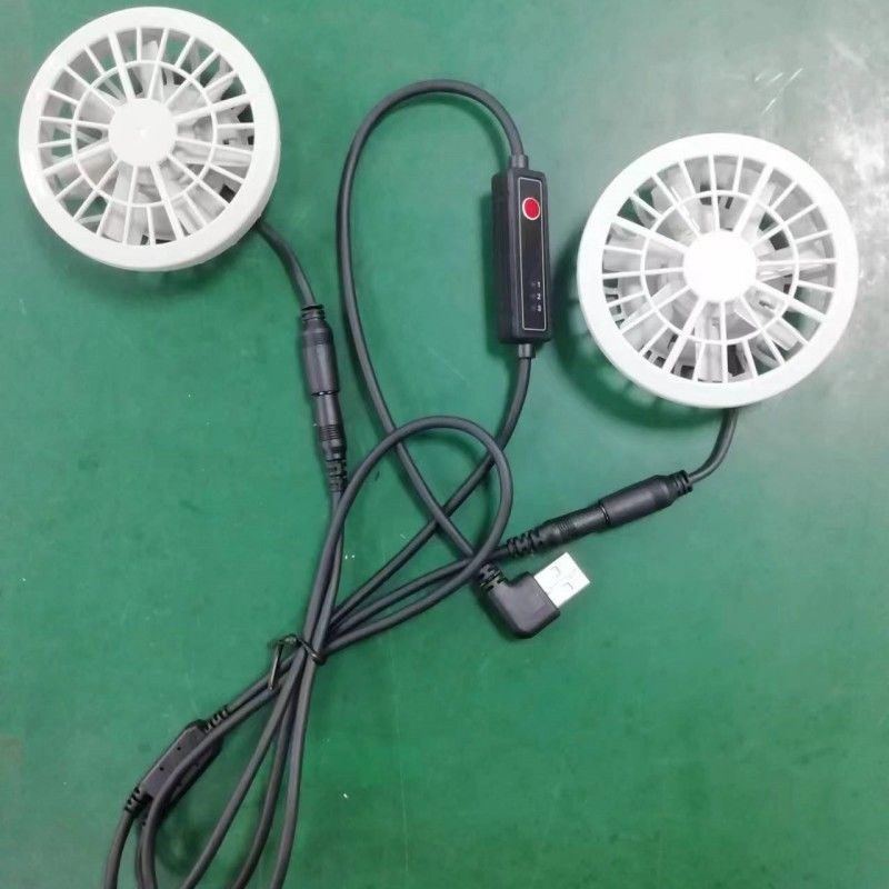 Calças de Verão Leve Ventilador Slim 25mm Dois Ventiladores Conectados Com Cabo USB