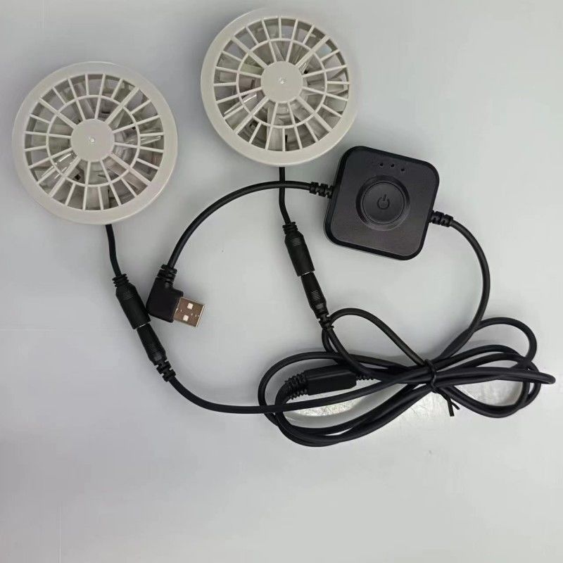 Motor japonês sem escovas Veste de ar condicionado Ventilador pequeno Dois ventiladores em um leve