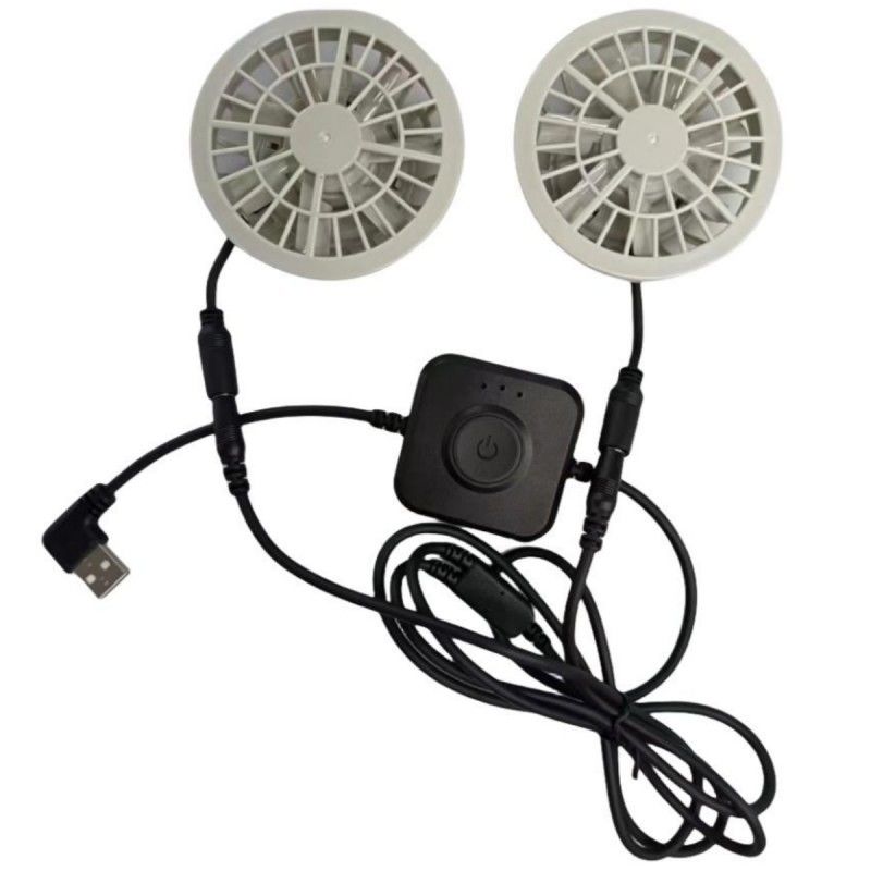Motor japonês sem escovas Veste de ar condicionado Ventilador pequeno Dois ventiladores em um leve
