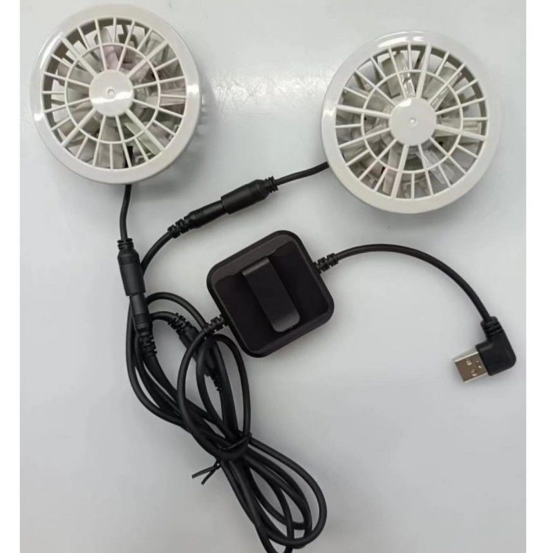 Motor japonês sem escovas Veste de ar condicionado Ventilador pequeno Dois ventiladores em um leve