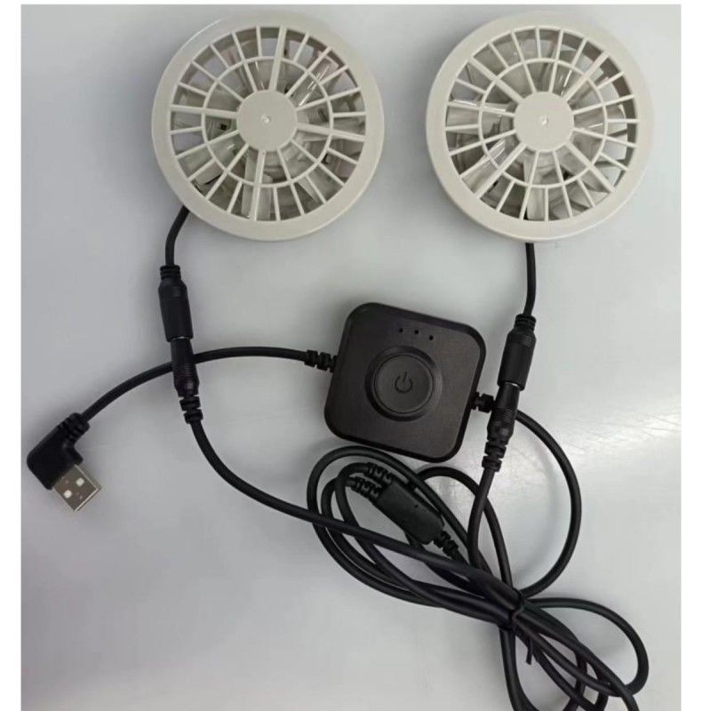 Motor japonês sem escovas Veste de ar condicionado Ventilador pequeno Dois ventiladores em um leve