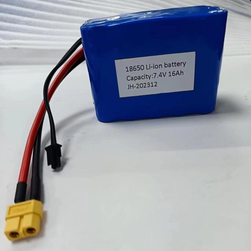 Pacote de bateria personalizado 7.4V 16Ah 2S5P 18650 Célula 3200mAh BMS 25A Com conector de carregamento MX3.0