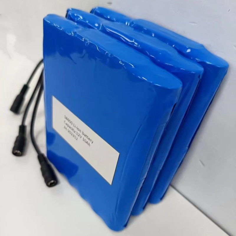 Pacote de bateria plana 12V 10Ah 18650 Bateria de lítio 3s4p Com conector DC Feminino Para almofada de aquecimento de PVC