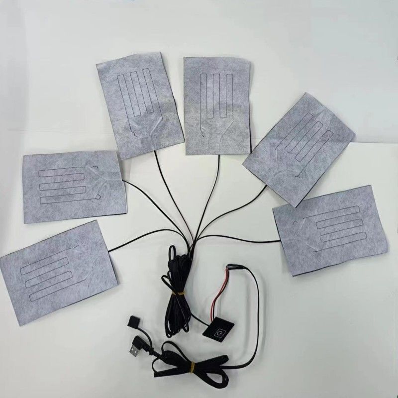 6 em 1 roupas almofadas de aquecimento 10x15cm comprimento do cabo 1M temperatura máxima 50 graus