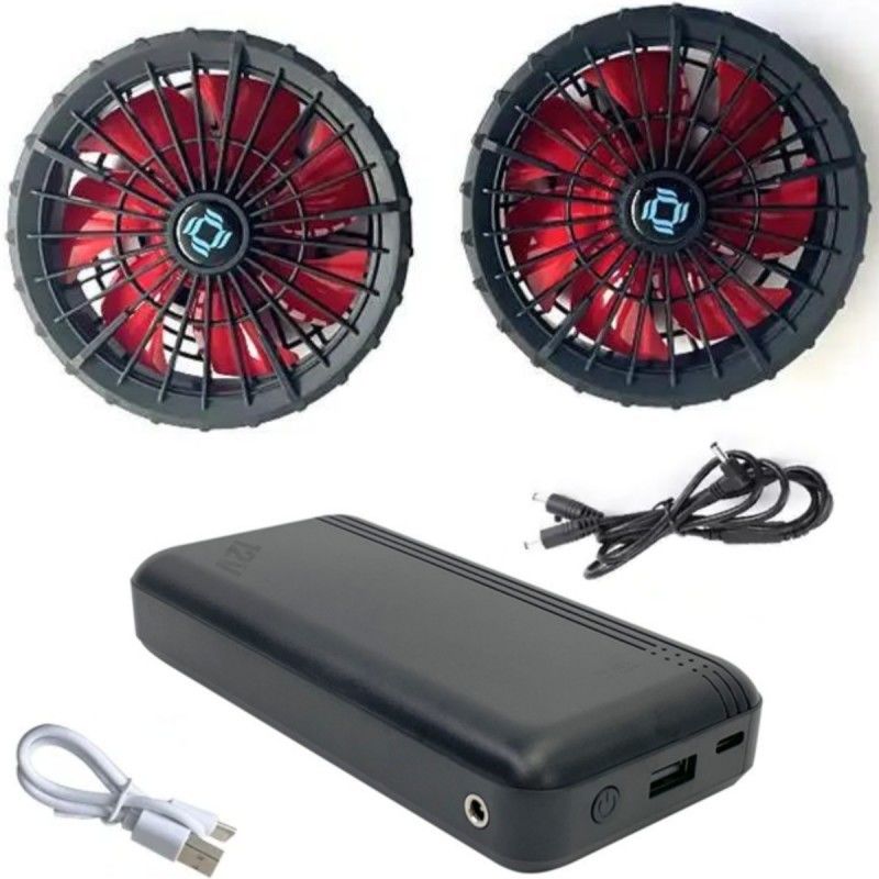 Ar condicionado casaco ventilador de arrefecimento bateria 12v 20000mAh alta velocidade 10H tempo de trabalho