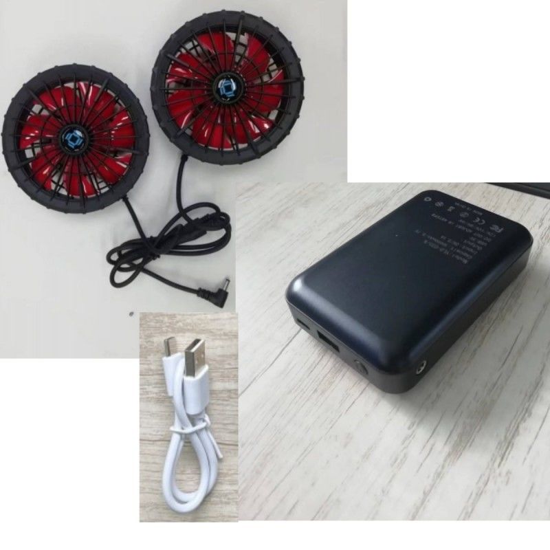 Vestuário de trabalho casaco de refrigeração bateria do ventilador 12V 10000mAh com motor chinês sem escova