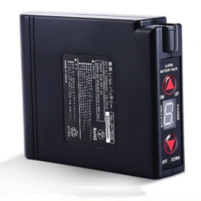 KC 7.4V 5200mAh Roupas aquecidas Bateria Ventilador Jaqueta Bateria com ON / OFF Switch para cima e para baixo controle de temperatura