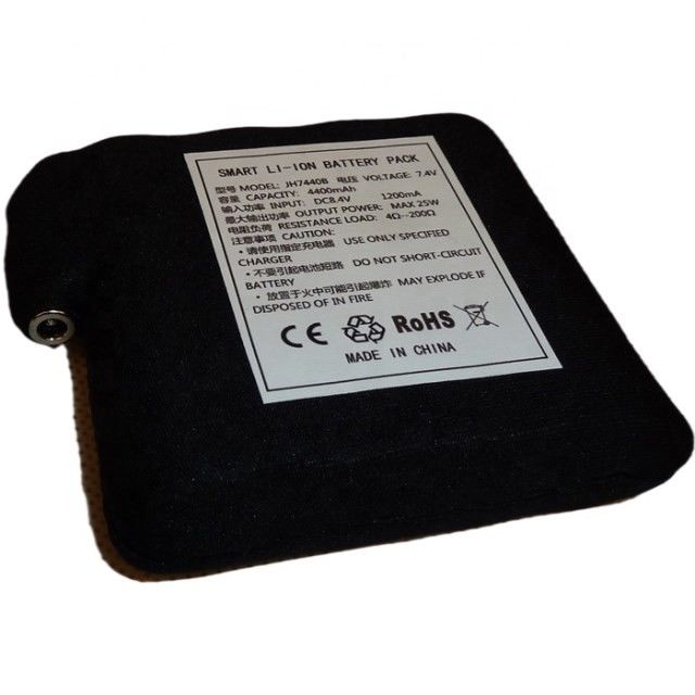 Bateria envolta em pano preto 7.4V 4400mAh 5200mAh 6400mAh 7000mAh Baterias para colete aquecido
