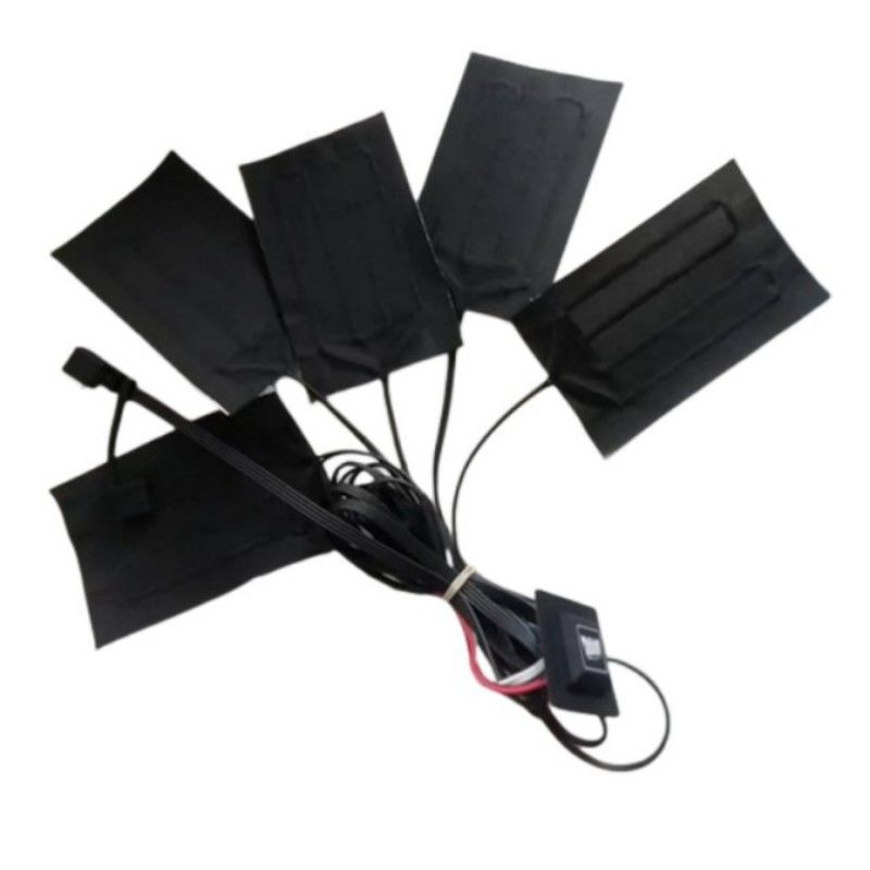 Pad de aquecimento de fibra de carbono 5pads 7x11cm Um ou dois botões de interruptor para roupas