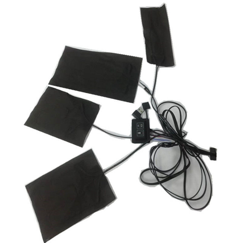 Pad de aquecimento de casaco 4pads 4 em 1 Far Infrared 5V USB Chave de aquecimento para roupas