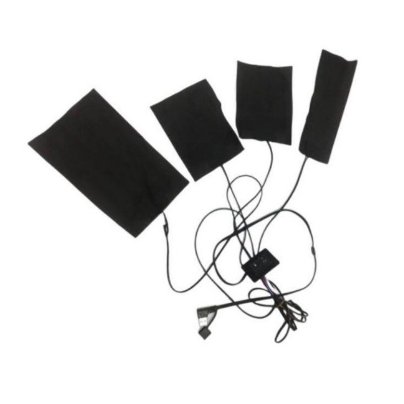 Pad de aquecimento de casaco 4pads 4 em 1 Far Infrared 5V USB Chave de aquecimento para roupas