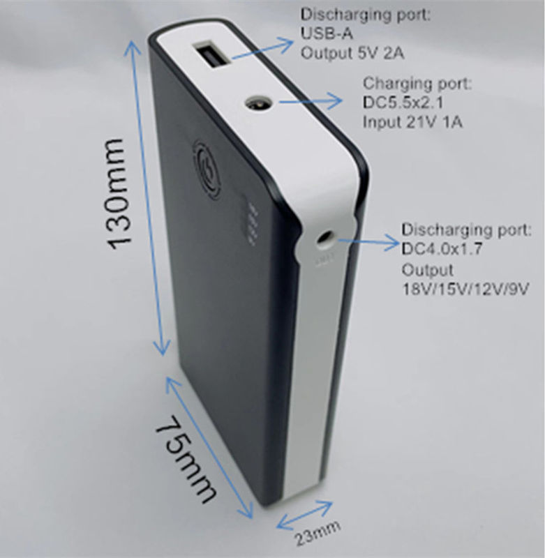 Bateria Powerbanks DC 4 Nível Voltagem de Saída 18V 15V 12V 9V Para ventoinha de casaco de verão