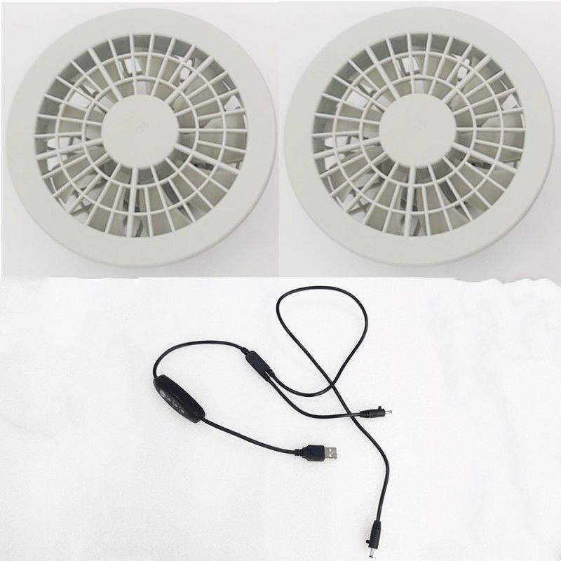 Ventilador de resfriamento de jaqueta de três níveis de velocidade Ventilador de 2 peças para fatos de verão de trabalhadores