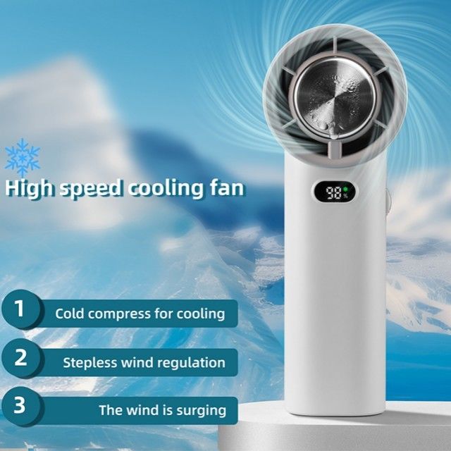 Ventilador de Arrefecimento de Gelo com Regulação de Velocidade Contínua 13000 RPM Ventilador Portátil Sem Lâminas 3600mAh