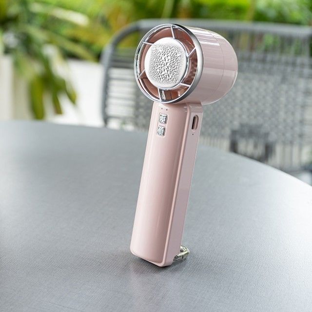 Pequeno ventilador de resfriamento de semicondutores de cinco níveis Vento forte Vento frio de gelo Vento frio sem lâmina Mini Ventolador de mão com resfriador de gelo