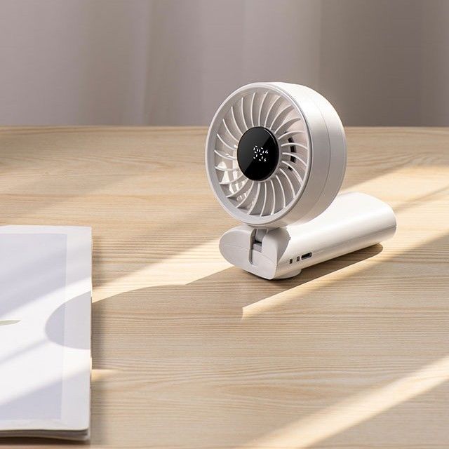 Ventilador portátil com display digital LED, operado por bateria, para pendurar no pescoço, ventiladores elétricos dobráveis para viagem