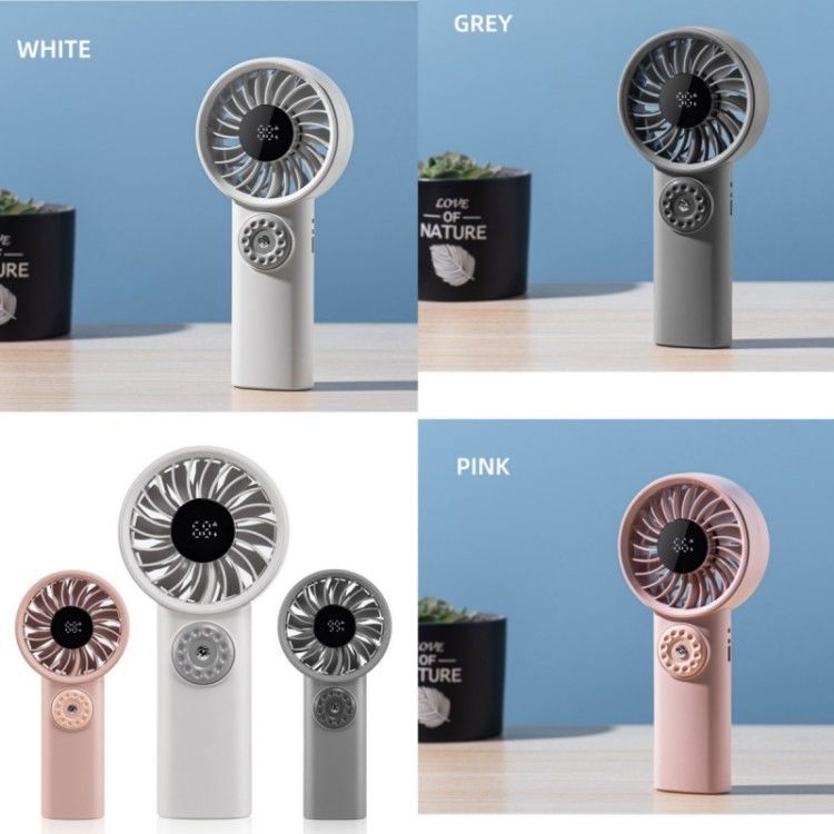 Ventilador portátil com display digital LED, operado por bateria, para pendurar no pescoço, ventiladores elétricos dobráveis para viagem