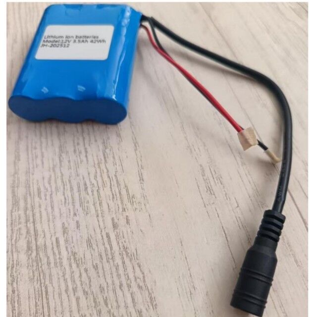 Pacote de baterias personalizado 11,1V 12V 18650 3s1p 12V 3,5Ah com plugue DC para luz de fita LED