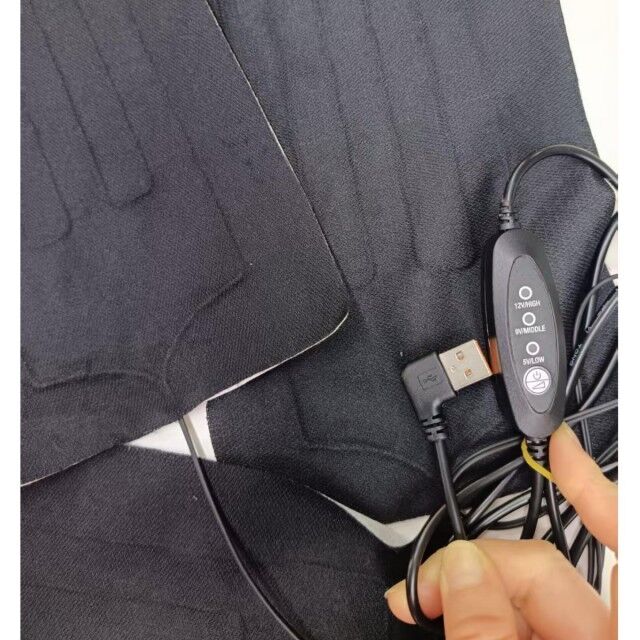 Almofada Térmica Personalizada 30X15cm 3 Almofadas em Uma Aquecedor de Tecido 12V com Controlador de Interruptor USB para Cadeira Aquecida