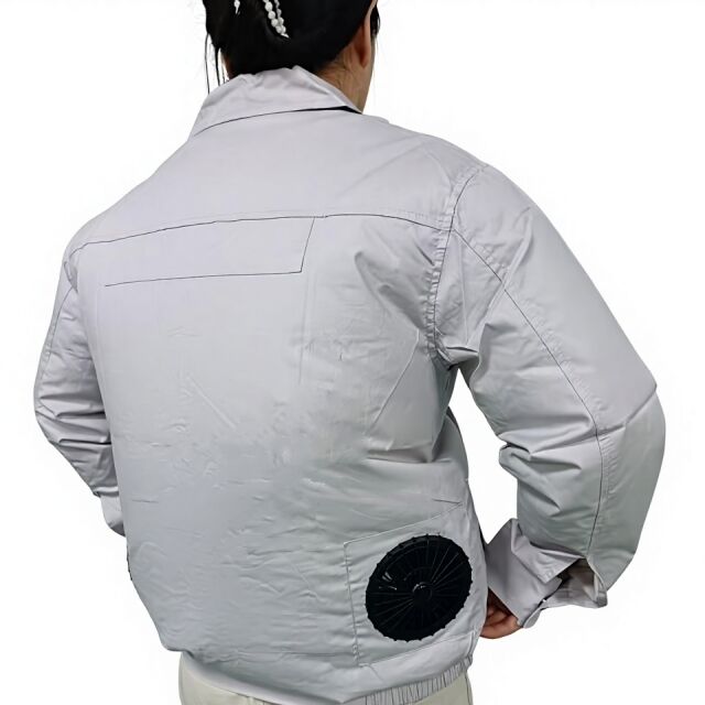 Ventilador de roupa de trabalho de verão 100 % algodão casaco de manga longa Ventilador com banco de energia 10000mAh para soldador