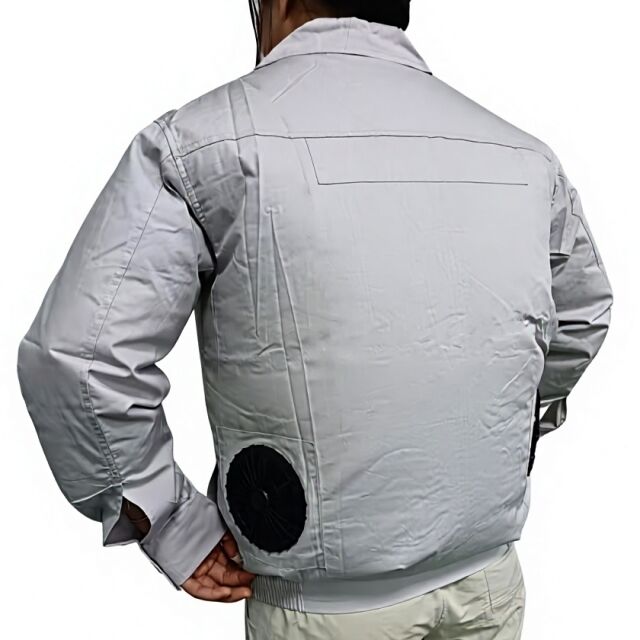 Ventilador de roupa de trabalho de verão 100 % algodão casaco de manga longa Ventilador com banco de energia 10000mAh para soldador