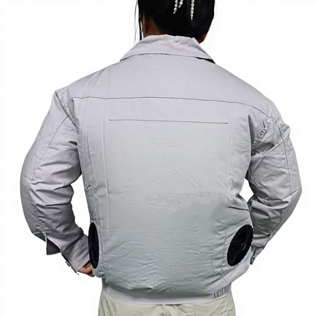 Ventilador de roupa de trabalho de verão 100 % algodão casaco de manga longa Ventilador com banco de energia 10000mAh para soldador